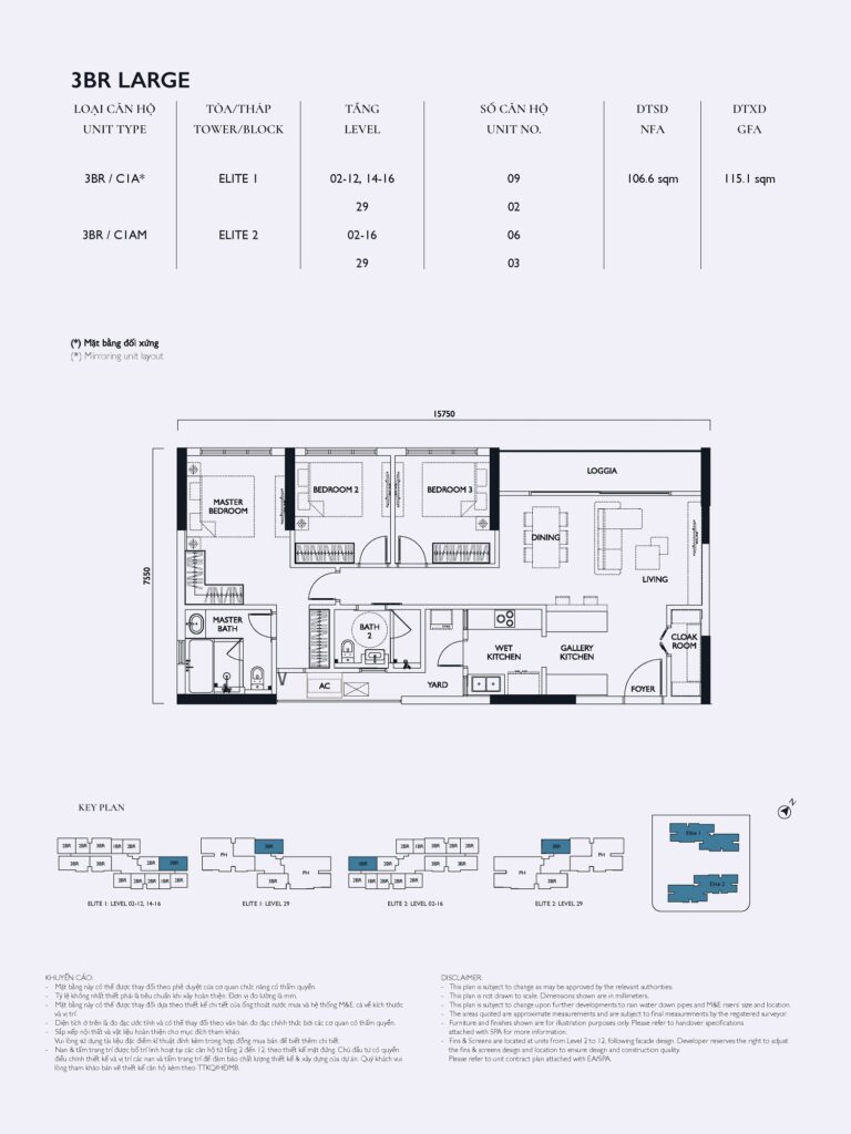 Căn 106m2 - chung cư Senique Hà Nội - Vinhomes Ocean Park