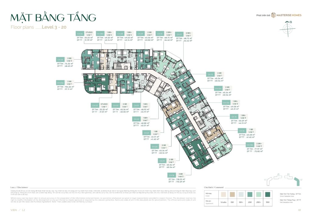 Mặt bằng tầng căn hộ CT04 L2