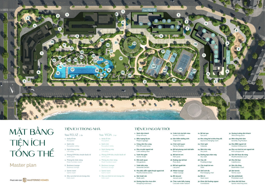 Tổng mặt bằng tiện ích của Lumiere Springbay