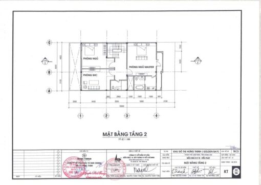 Mặt bằng tầng 2 mẫu thiết kế Pháp Golden Bay diện tích 8×18