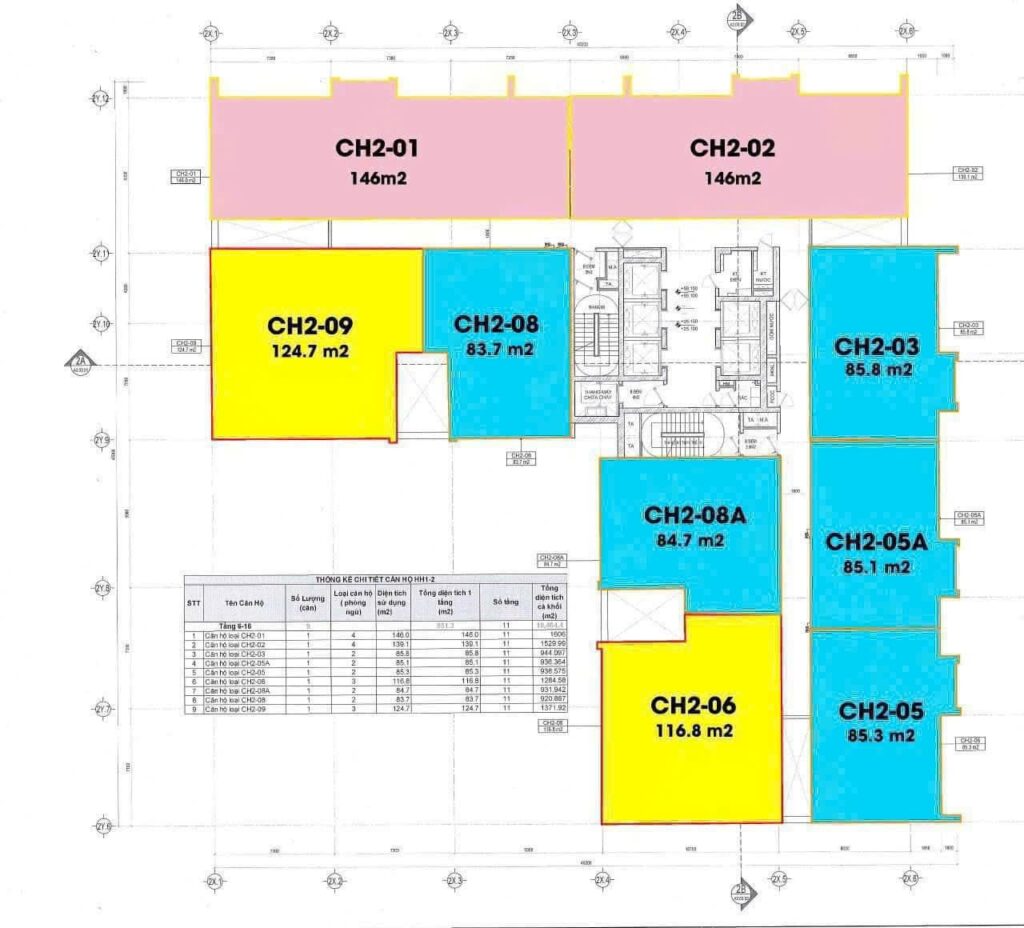 Mặt bằng toà chung cư The Matrix One Giai Đoạn 2